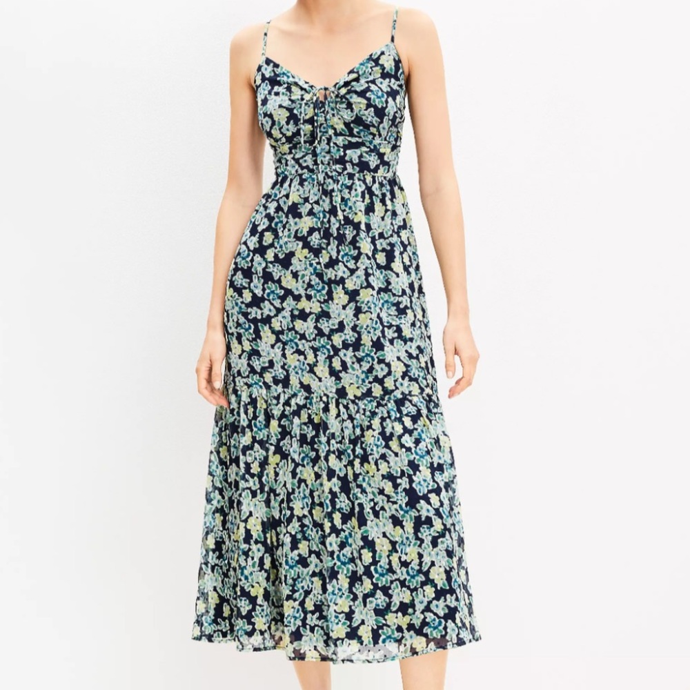 Ikat buttercup strappy midi dress from Loft